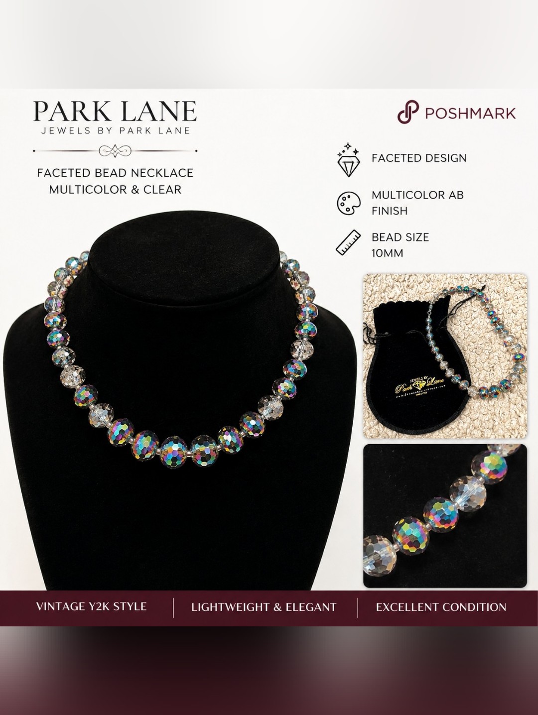 Irredescent Crystal Choker Necklace